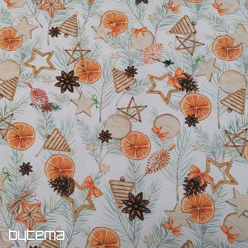 Tessuto decorativo natalizio Arance secche