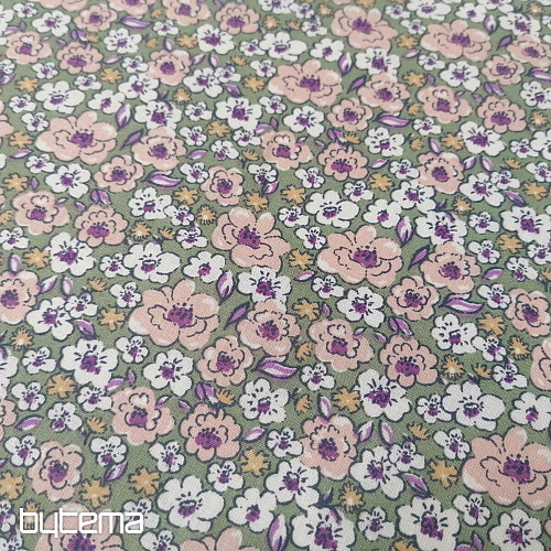 Tessuto di cotone KALMIA verde