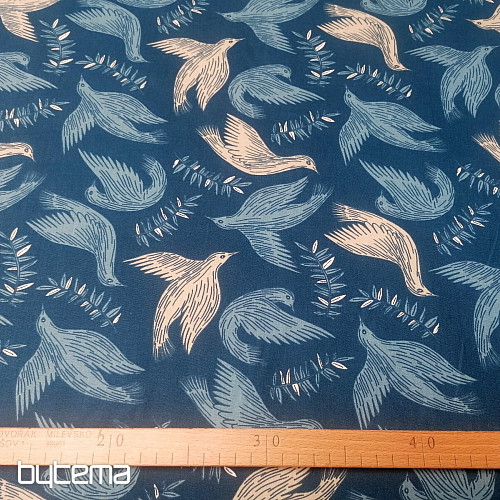 Tessuto di cotone Jay blu