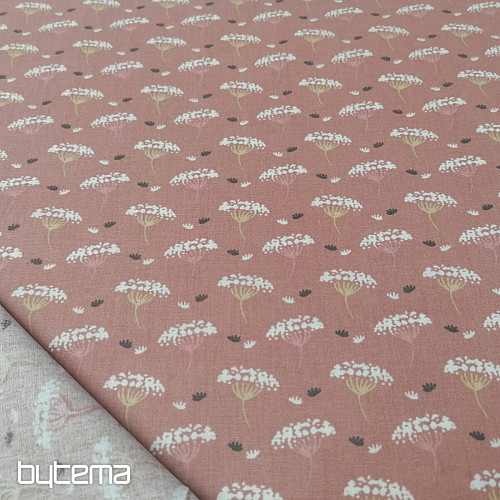 Tessuto di cotone Cumino rosa antico