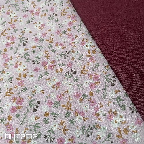 Tessuto di cotone Zalia fiori rosa