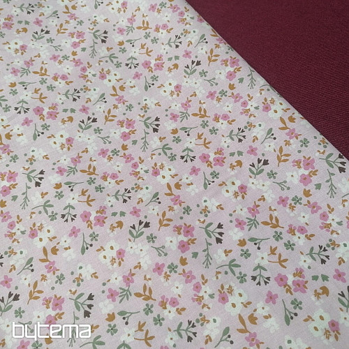 Tessuto di cotone Zalia fiori rosa