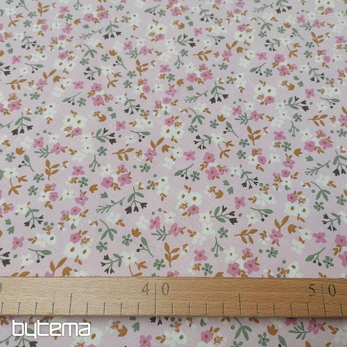 Tessuto di cotone Zalia fiori rosa