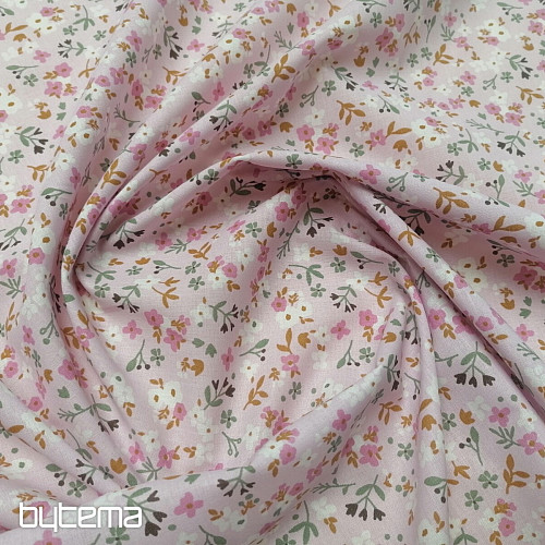 Tessuto di cotone Zalia fiori rosa