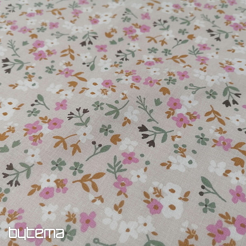Tessuto di cotone Zalia fiori naturali