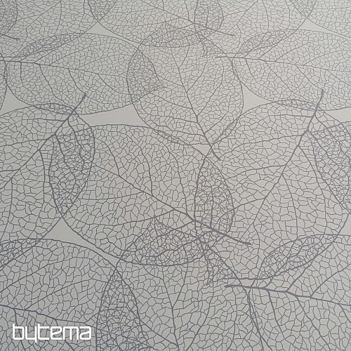 Tessuto decorativo BLACK OUT Foglie grigie