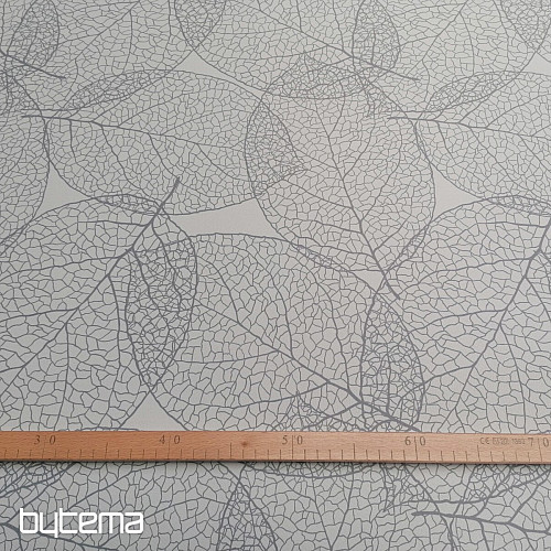 Tessuto decorativo BLACK OUT Foglie grigie