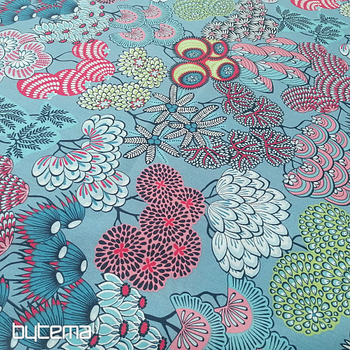 Tessuto di cotone FUSAIN BLU