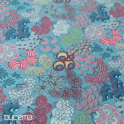 Tessuto di cotone FUSAIN BLU