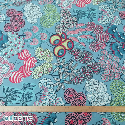 Tessuto di cotone FUSAIN BLU