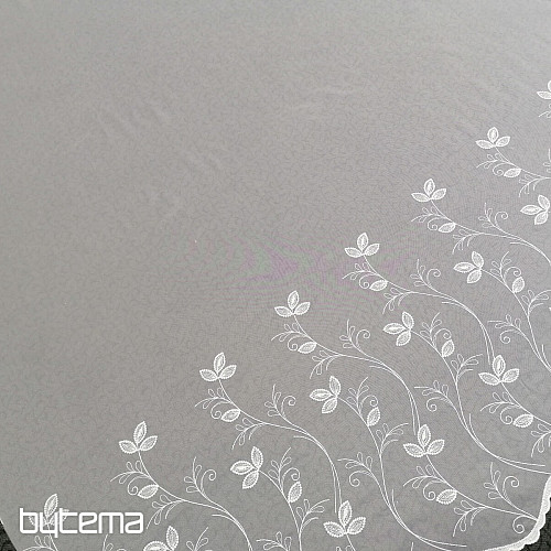 Tenda bianca ricamata di lusso - fiore 11775
