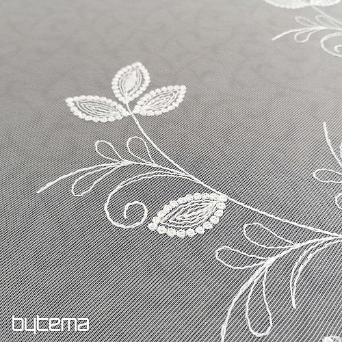 Tenda bianca ricamata di lusso - fiore 11775