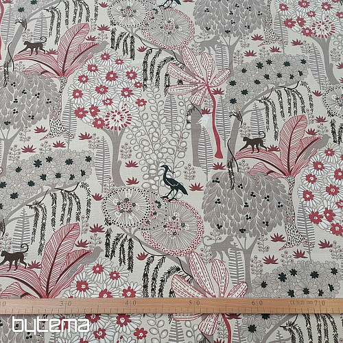 Tessuto di cotone JUNGLE beige