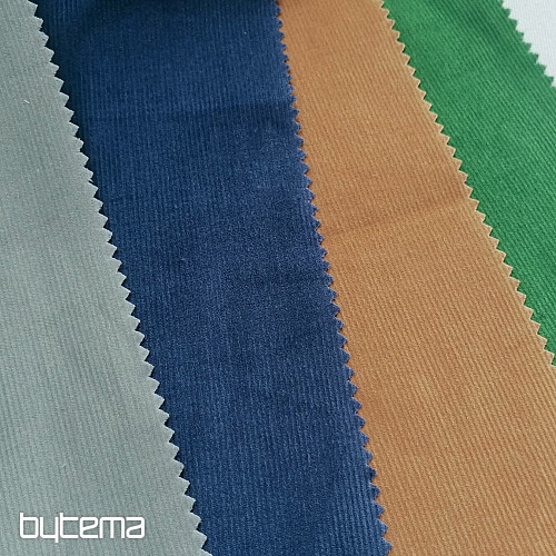 Tessuto di cotone Velluto a coste sottile - blu