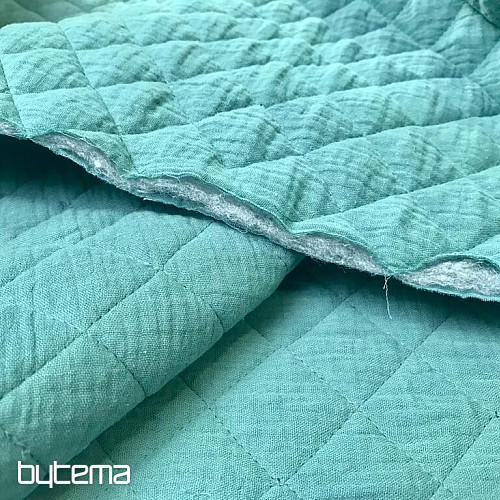 Doppia garza cucita in battuta - eucalipto