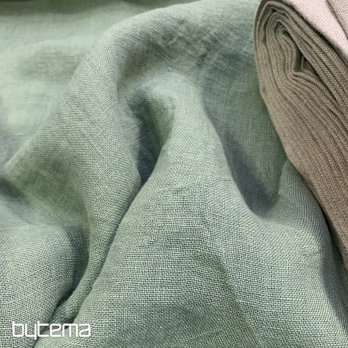 Tessuto di lino - verde KHAKI