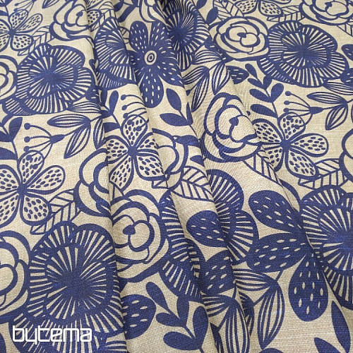 Tessuto decorativo PIPO FIORE BLU