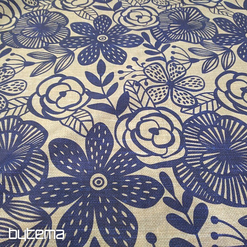 Tessuto decorativo PIPO FIORE BLU