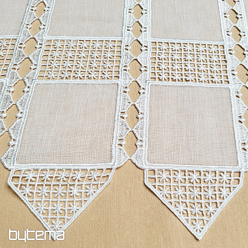 Lussuosa tenda ricamata GERSTER su vetro colorato 11756/030/0010 crema