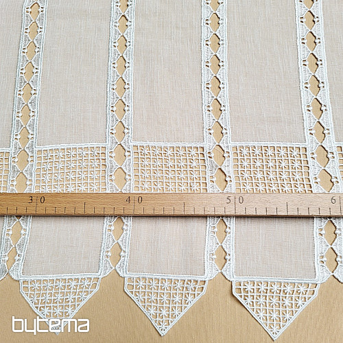 Lussuosa tenda ricamata GERSTER su vetro colorato 11756/030/0010 crema