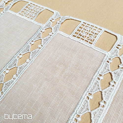 Lussuosa tenda ricamata GERSTER su vetro colorato 11756/030/0010 crema