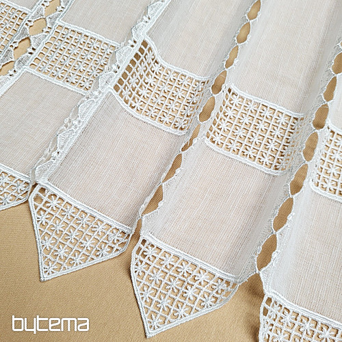 Lussuosa tenda ricamata GERSTER su vetro colorato 11756/030/0010 crema