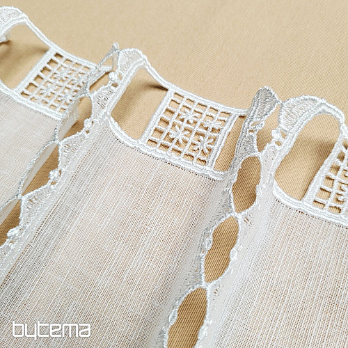 Lussuosa tenda ricamata GERSTER su vetro colorato 11756/030/0010 crema