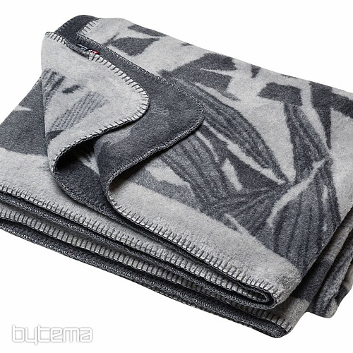 Coperta in cotone BAMBOO foglie grigie 2218/90