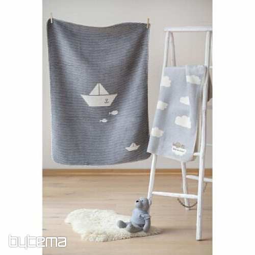 Coperta per bambini PANDA 2201/97 grigia 75x100
