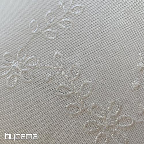 Copertina ricamata FIORI bianco 40x40