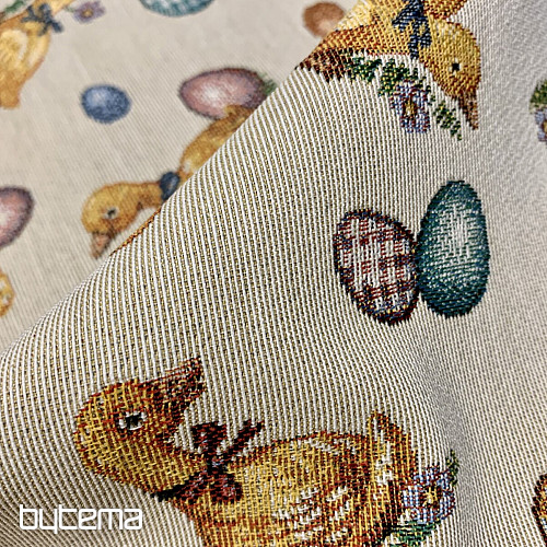 Tovaglia e foulard gobelin Pasqua GIALLO BURNS