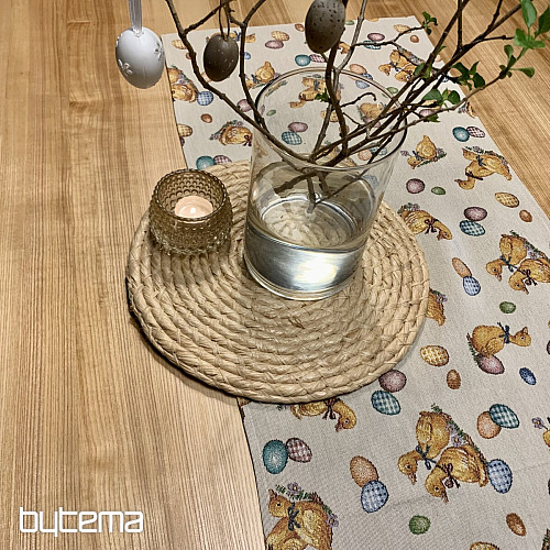Tovaglia e foulard gobelin Pasqua GIALLO BURNS