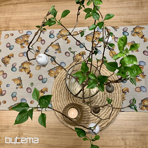 Tovaglia e foulard gobelin Pasqua GIALLO BURNS