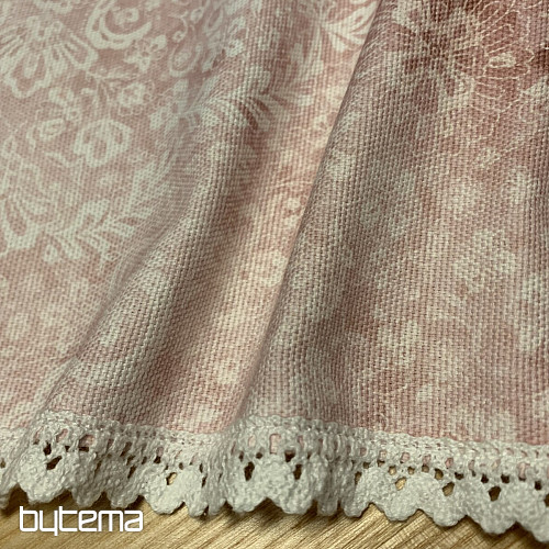 Tovaglia rosa antico con pizzo 70x70