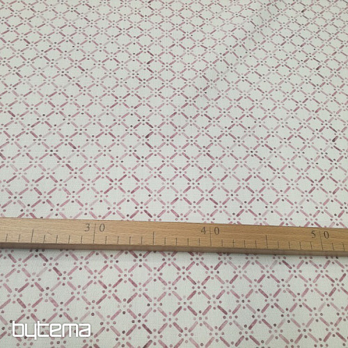 Tessuto decorativo Montana reticolo rosa antico