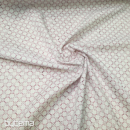 Tessuto decorativo Montana reticolo rosa antico