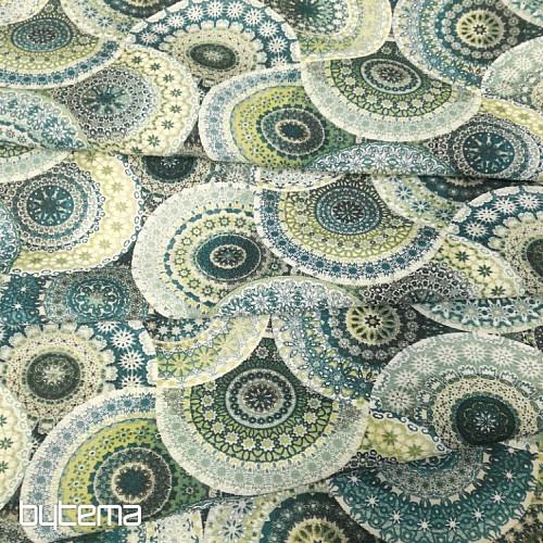 Tessuto decorativo MANDALA blu verde