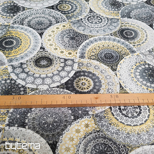 Tessuto decorativo MANDALA grigio