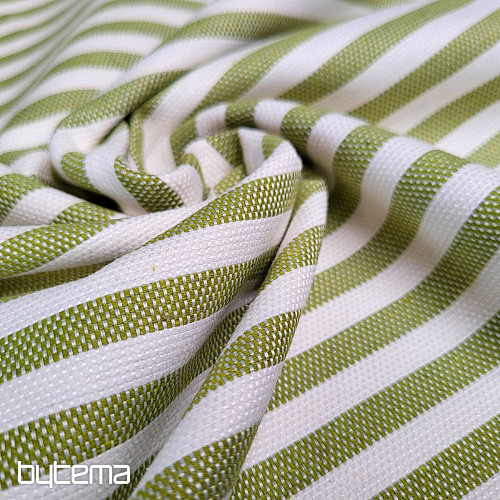 Tessuto decorativo LEO VERDE riga verde