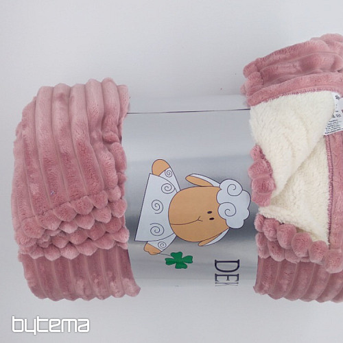Coperta EXTRA morbida pecora - velluto a coste STAR PINK