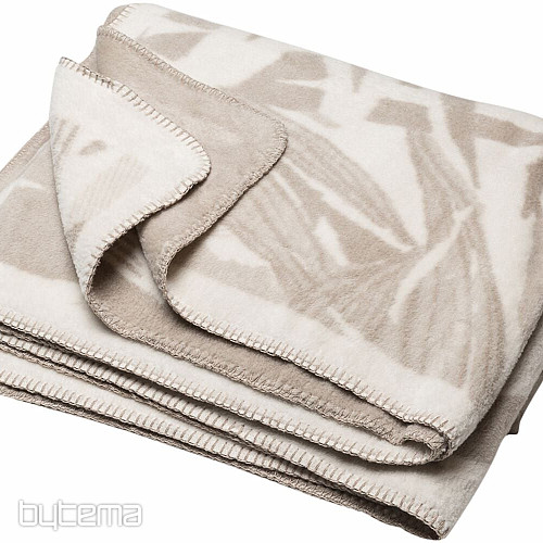 Coperta in cotone BAMBOO foglie beige 2218/80
