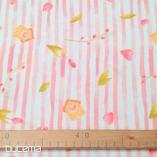 Tessuto decorativo STRISCIA ROSA PRIMAVERA