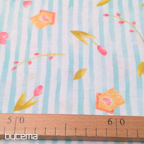 Tessuto decorativo STRISCIA BLU PRIMAVERA