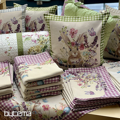 Fodera per cuscino Tapestry BUNNY IN A FRAME a quadri grigi