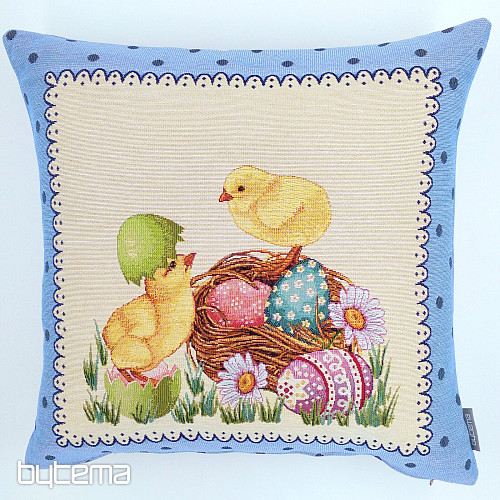 Fodera per cuscino gobelin PASQUA PULCINO struttura blu
