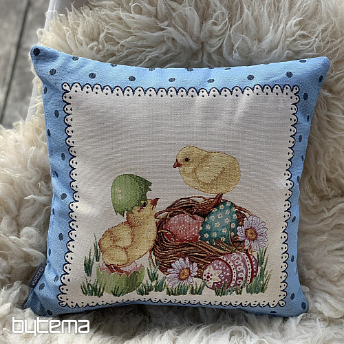 Fodera per cuscino gobelin PASQUA PULCINO struttura blu