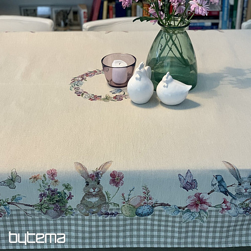 Tovaglia e sciarpa Tapestry PASQUA a quadri beige
