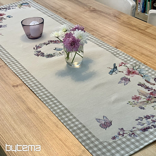 Tovaglia e sciarpa Tapestry PASQUA a quadri beige