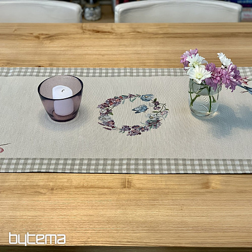 Tovaglia e sciarpa Tapestry PASQUA a quadri beige