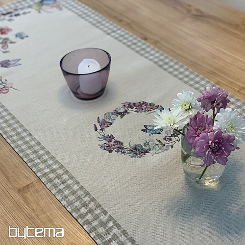 Tovaglia e sciarpa Tapestry PASQUA a quadri beige